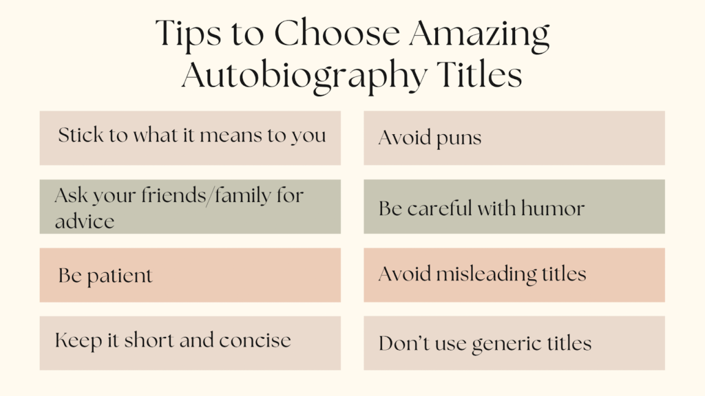 autobiography title ideas for students
